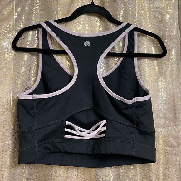 Torrid Active Black Light Pink Lattice Racerback Wicking Sports Bra 1X 14-16 - Picture 2 of 8